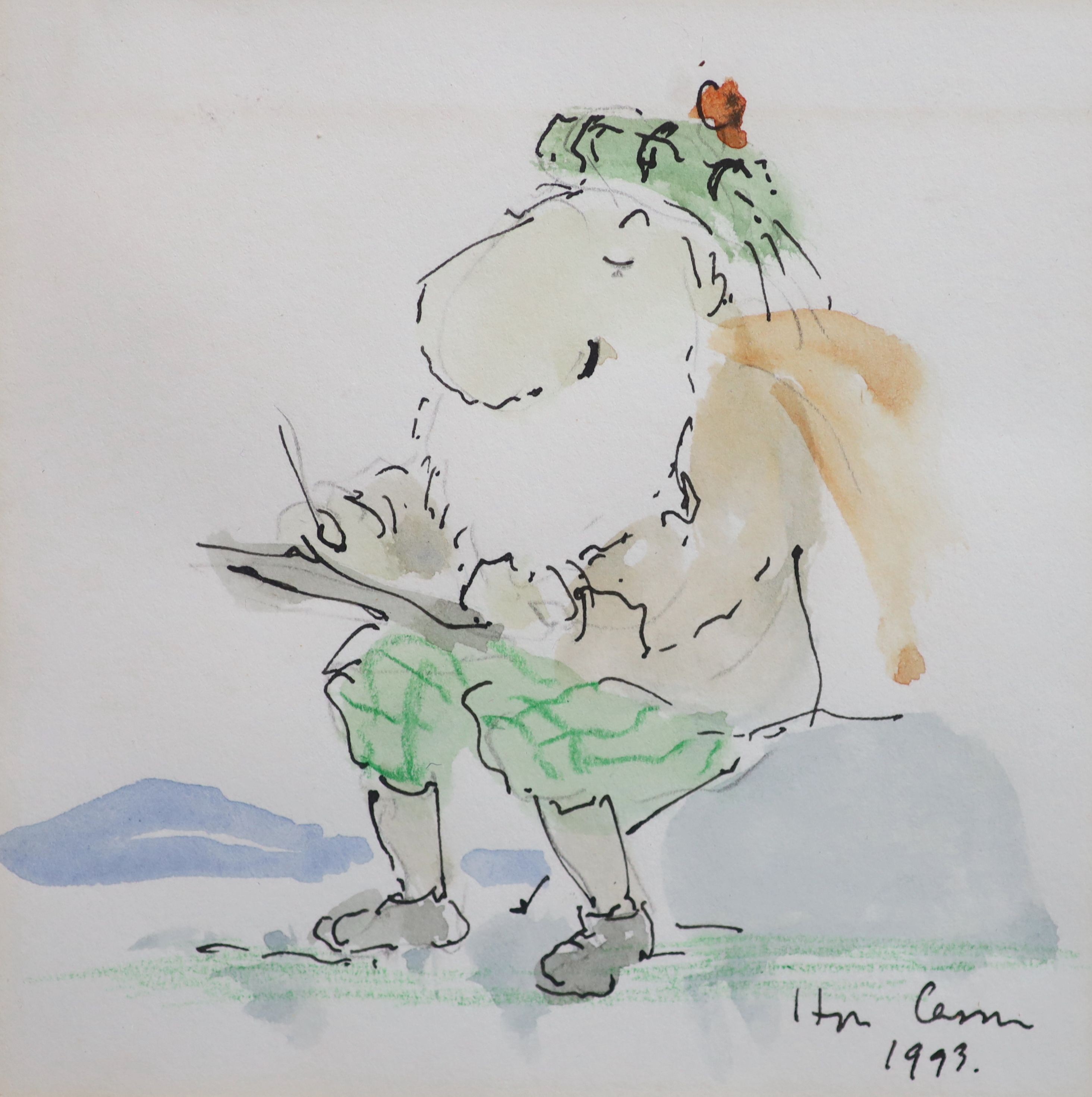 Sir Hugh Casson (1910-1999), The Old Man Of Lochnagar, ink and watercolour, 13 x 13cm